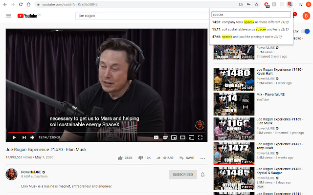 YouTube Captions Search chrome谷歌浏览器插件_扩展第1张截图