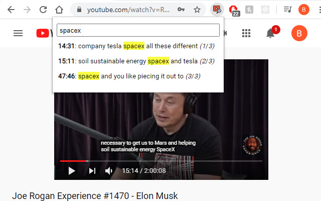 YouTube Captions Search chrome谷歌浏览器插件_扩展第2张截图
