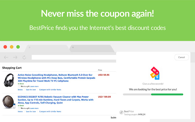 BestPrice - Coupons, Promo Codes, and Deals chrome谷歌浏览器插件_扩展第1张截图