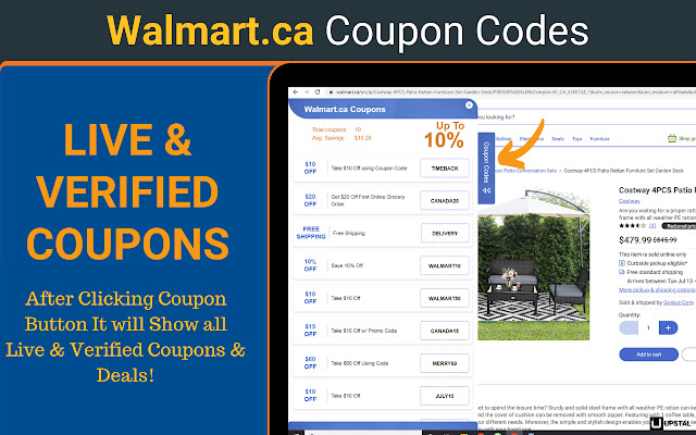 Walmart.ca Coupon & Promo Codes chrome谷歌浏览器插件_扩展第3张截图