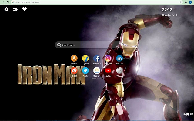 Iron Man Wallpaper New Tab Theme [Install] chrome谷歌浏览器插件_扩展第1张截图