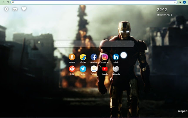 Iron Man Wallpaper New Tab Theme [Install] chrome谷歌浏览器插件_扩展第3张截图