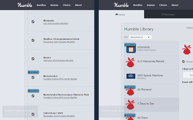 Steam tags for Humble Bundle chrome谷歌浏览器插件_扩展第3张截图