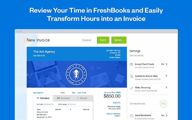 FreshBooks Time Tracker chrome谷歌浏览器插件_扩展第3张截图