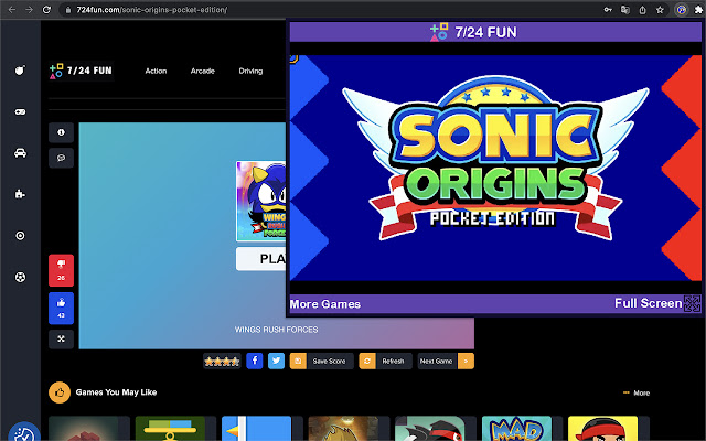 Sonic Origins Pocket Edition - Html5 Game chrome谷歌浏览器插件_扩展第4张截图