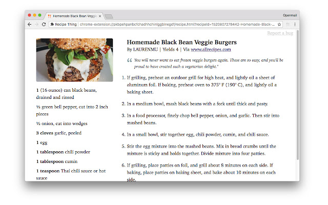RecipeCleaner chrome谷歌浏览器插件_扩展第2张截图