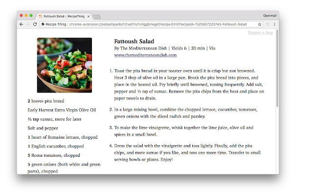 RecipeCleaner chrome谷歌浏览器插件_扩展第3张截图