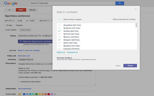 OpenVoice for Google Calendar chrome谷歌浏览器插件_扩展第4张截图