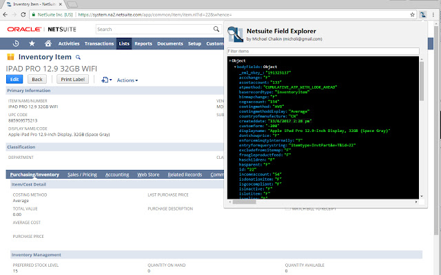 NetSuite Field Explorer chrome谷歌浏览器插件_扩展第1张截图