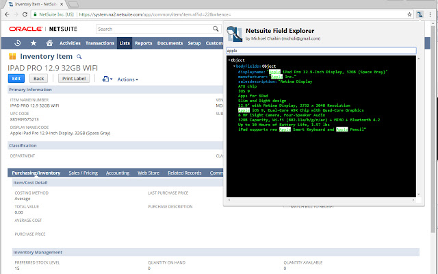 NetSuite Field Explorer chrome谷歌浏览器插件_扩展第2张截图