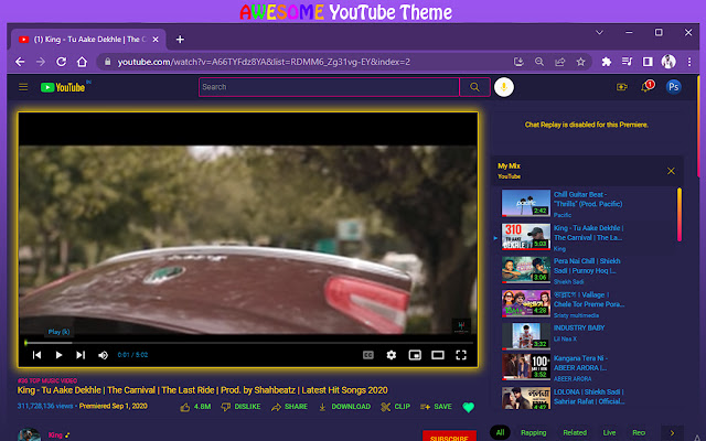 YouTube™ 的紫色 chrome谷歌浏览器插件_扩展第2张截图
