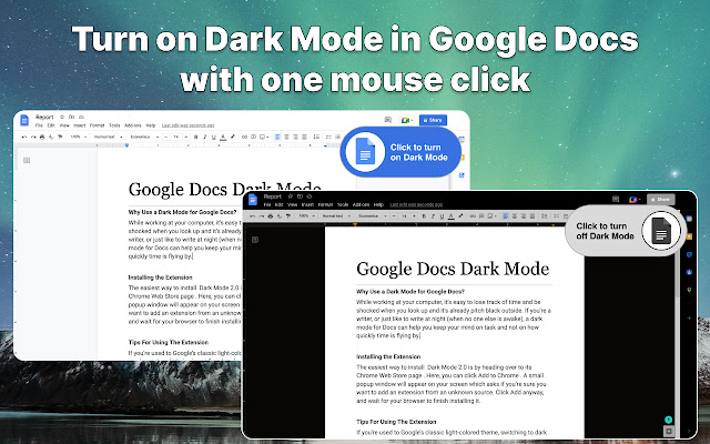 Google Docs Dark Mode 2.0 for Chrome chrome谷歌浏览器插件_扩展第1张截图