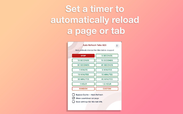 Auto Refresh Tabs AES chrome谷歌浏览器插件_扩展第1张截图