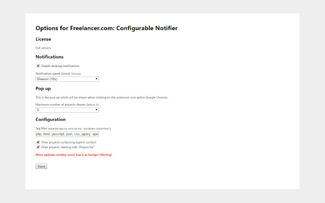 Freelancer.com: Configurable Notifier chrome谷歌浏览器插件_扩展第2张截图