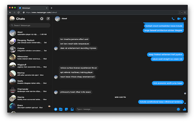 Messenger Dark Theme chrome谷歌浏览器插件_扩展第1张截图