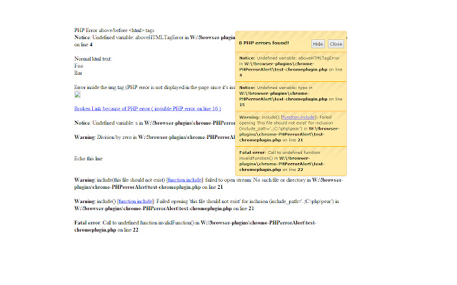 PHP Error Alert chrome谷歌浏览器插件_扩展第1张截图
