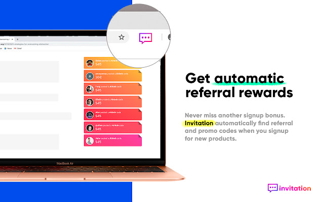 Invitation ← referral & coupon codes chrome谷歌浏览器插件_扩展第1张截图