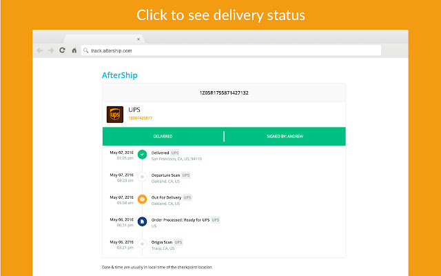 AfterShip: track packages of FedEx, UPS & DHL chrome谷歌浏览器插件_扩展第3张截图