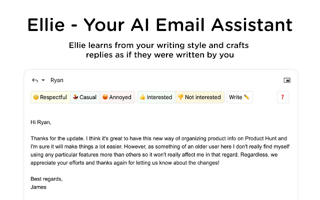 Ellie - Your AI Email Assistant chrome谷歌浏览器插件_扩展第1张截图