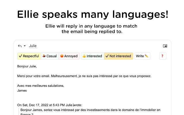 Ellie - Your AI Email Assistant chrome谷歌浏览器插件_扩展第2张截图