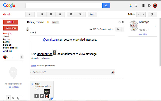 Lockmagic Gmail Encryption chrome谷歌浏览器插件_扩展第2张截图