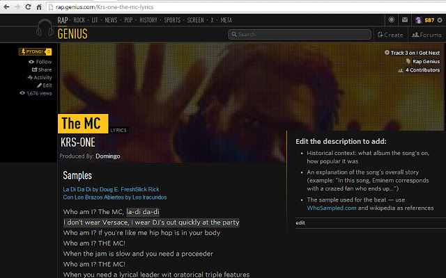RapGeniusSamples chrome谷歌浏览器插件_扩展第1张截图