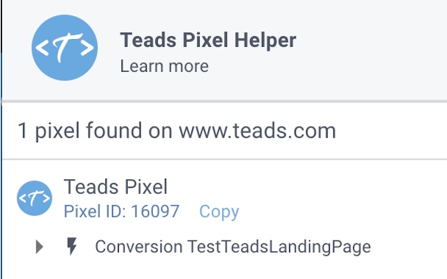 Teads Pixel Helper chrome谷歌浏览器插件_扩展第1张截图