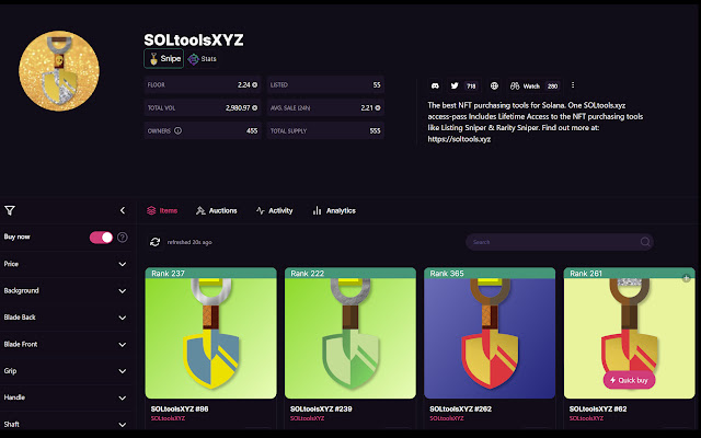 SOLtools.xyz - Sniper, Rarity, and more. chrome谷歌浏览器插件_扩展第3张截图