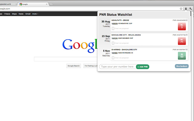 PNR Status Watchlist chrome谷歌浏览器插件_扩展第4张截图