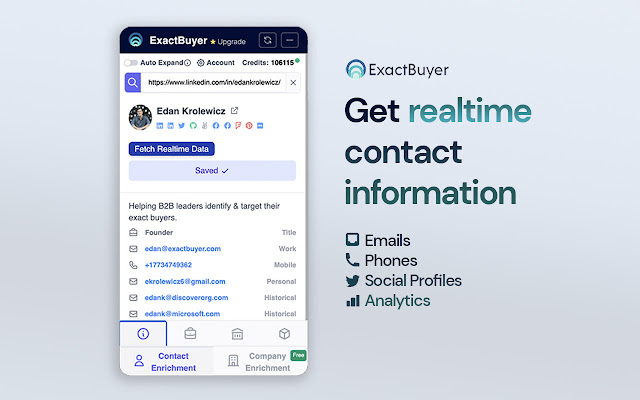 ExactBuyer: Realtime Contact & Company Finder chrome谷歌浏览器插件_扩展第1张截图