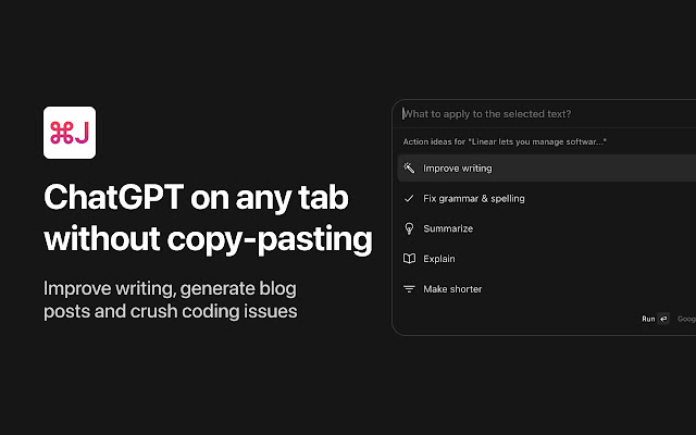 Cmd J – ChatGPT for Chrome chrome谷歌浏览器插件_扩展第1张截图