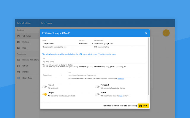Tab Modifier chrome谷歌浏览器插件_扩展第2张截图