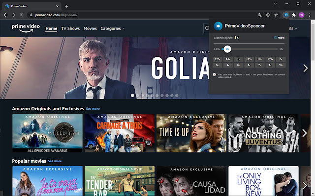Prime Video Speeder: adjust playback speed chrome谷歌浏览器插件_扩展第1张截图