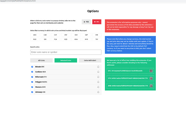 Cryptocurrency Price Tracker chrome谷歌浏览器插件_扩展第2张截图