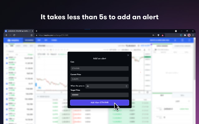 Coingaze | Set Crypto alerts from WazirX chrome谷歌浏览器插件_扩展第3张截图