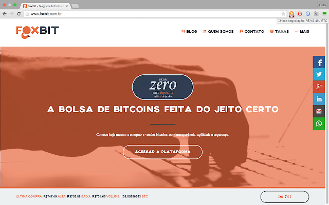 Quanto Custa 1 Bitcoin Hoje? chrome谷歌浏览器插件_扩展第1张截图