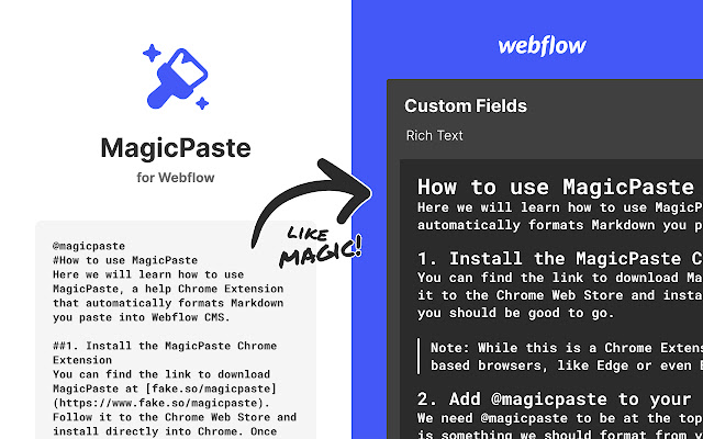 MagicPaste for Webflow chrome谷歌浏览器插件_扩展第1张截图