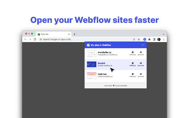 My sites in Webflow chrome谷歌浏览器插件_扩展第1张截图
