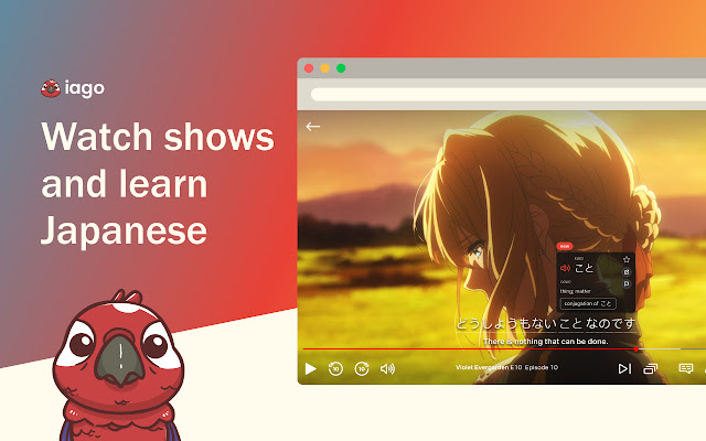 Iago - Learn Japanese through TV chrome谷歌浏览器插件_扩展第1张截图