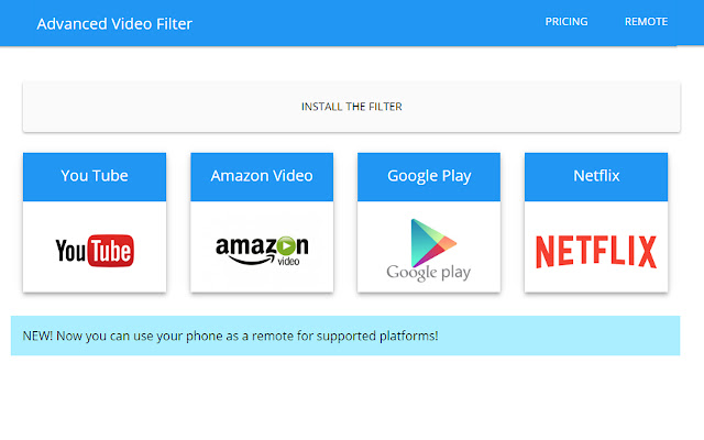 Video Filter chrome谷歌浏览器插件_扩展第1张截图