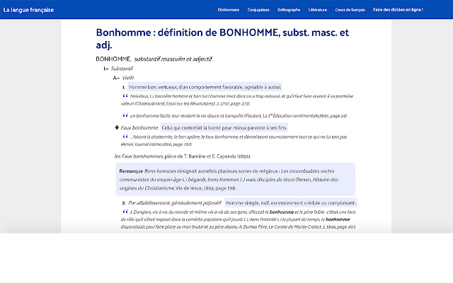 Dictionnaire : définitions mots français chrome谷歌浏览器插件_扩展第1张截图