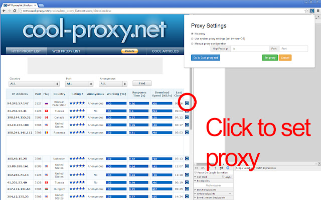 cool-proxy.net proxy switcher chrome谷歌浏览器插件_扩展第1张截图