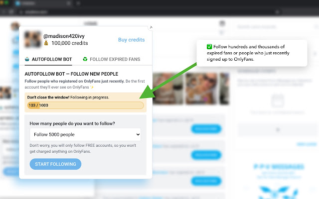 OnlyFans Expired Fans Follower & Follow Bot chrome谷歌浏览器插件_扩展第4张截图