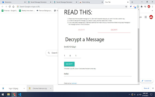 Secret Message Generator chrome谷歌浏览器插件_扩展第3张截图
