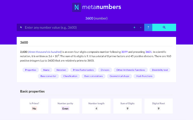 MetaNumbers - Number Encyclopedia chrome谷歌浏览器插件_扩展第2张截图