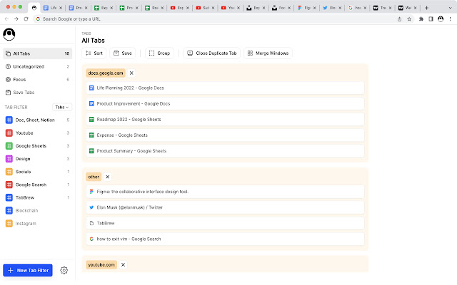 TabBrew - Tab Manager & Tab Filter chrome谷歌浏览器插件_扩展第2张截图