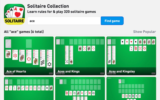Solitaire Collection with Rules (320 Games) chrome谷歌浏览器插件_扩展第4张截图