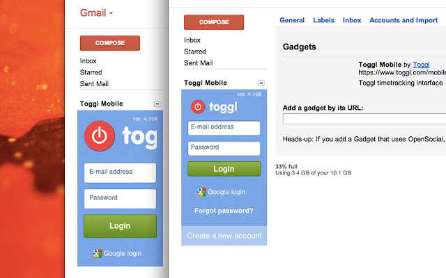 Toggl Timer Skin for Gmail chrome谷歌浏览器插件_扩展第1张截图