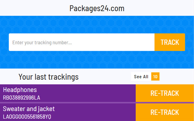 Package Tracking by Packages24.com chrome谷歌浏览器插件_扩展第1张截图