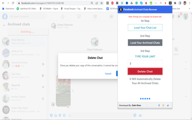 Delete All Archived Chats on Facebook 2023 chrome谷歌浏览器插件_扩展第2张截图